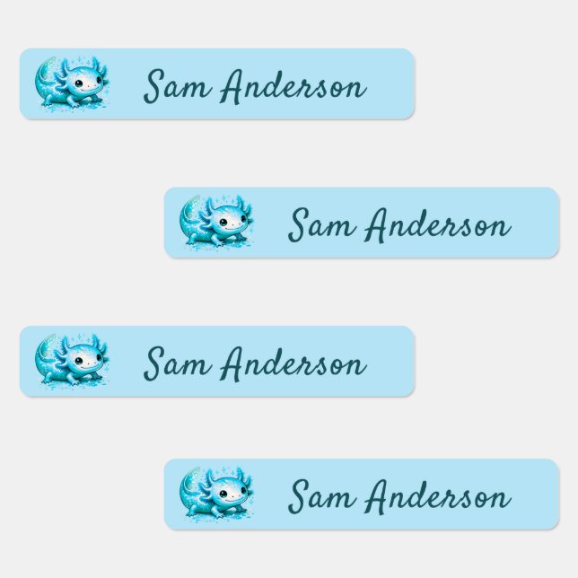 Back to School Girls Pink Axolotl Kids Name (Group)