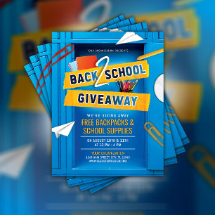 Back to School Giveaway Flyer School Locker Flyer