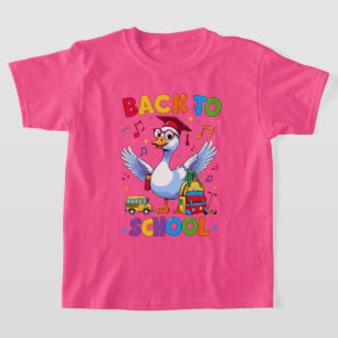 Back to School Goose – Colourful Fun T-Shirt Desig