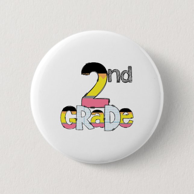 Back To School Grade Level  2 Inch Round Button (Front)