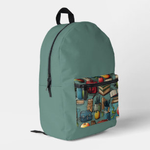 Back To School Green Printed Backpack