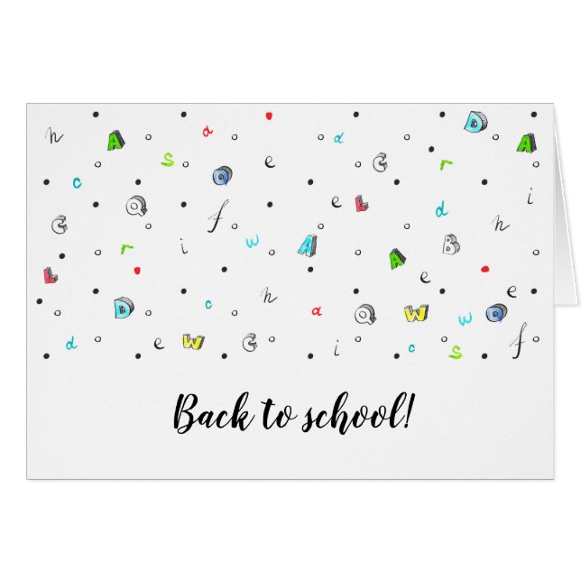 Back to school Greeting card. (Front Horizontal)