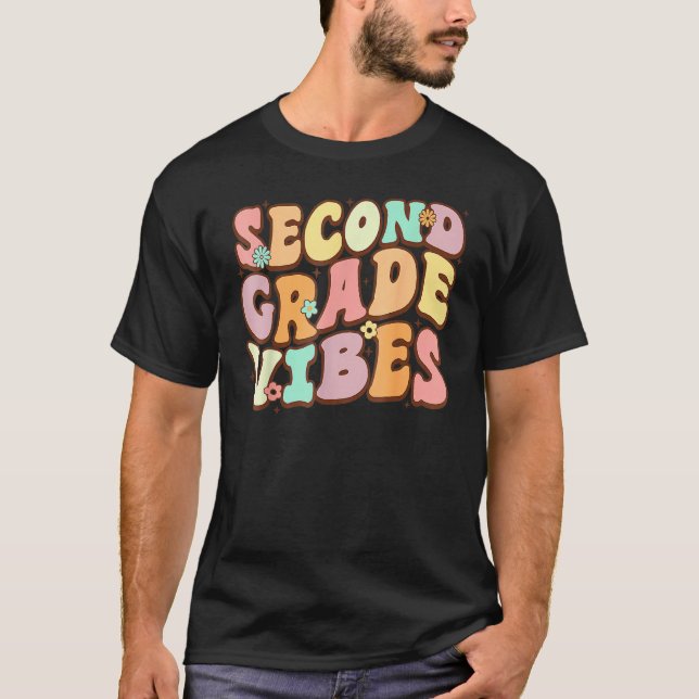 Back To School Groovy Second Grade Vibes 2nd Grade T-Shirt (Front)