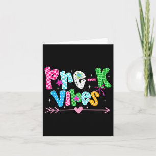Back To School Groovy Teacher Pre-k Vibes Smile Fa Card