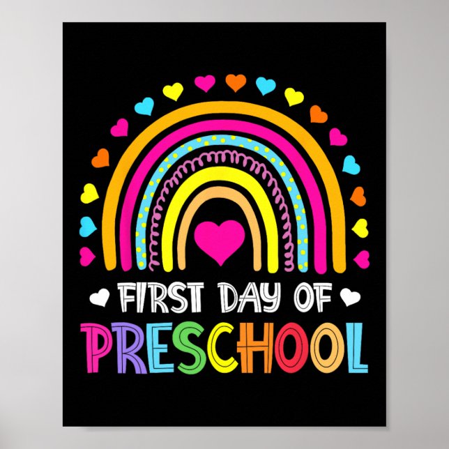 Back To School Happy First Day Of Preschool  Poster (Front)