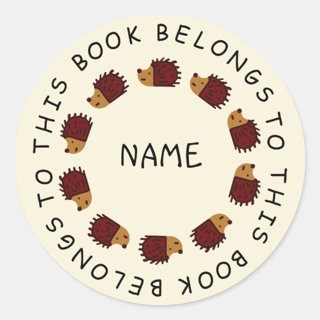 Back To School Hedgehog Sticker (Front)