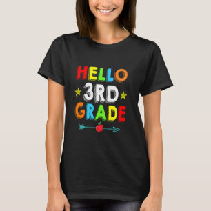 Back To School Hello 3rd Grade Kids Teacher Studen T-Shirt