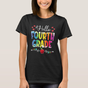 Back To School Hello 4th Grade Girls Boys Teacher  T-Shirt