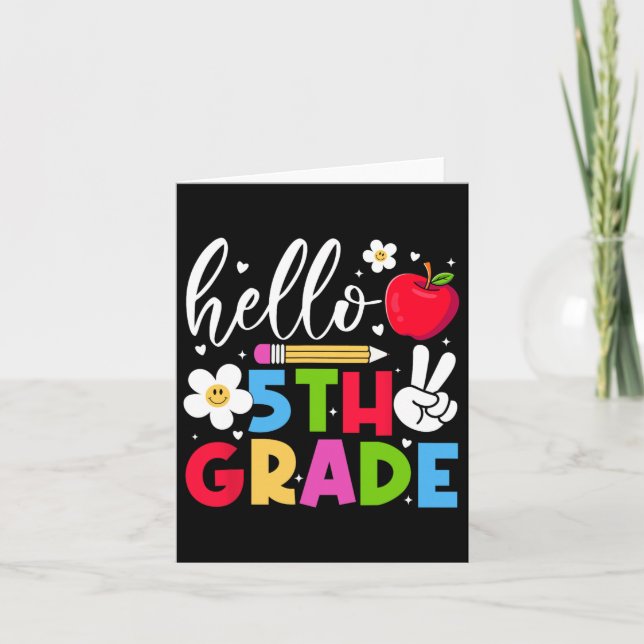 Back To School Hello Fifth Grade Team 5th Grade Bo Card (Front)
