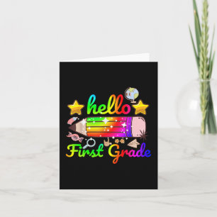 Back To School Hello First Grade Team 1st Grade Bo Card