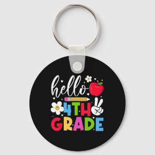 Back To School Hello Fourth Grade Team 4th Grade B Keychain