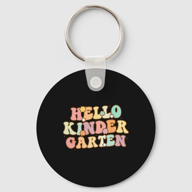 Back To School Hello Kindergarten For Kids Boy Gir Keychain (Front)