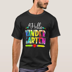 Back To School Hello Kindergarten Girls Boys Teach T-Shirt