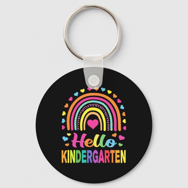 Back to School Hello Kindergarten Squad Teachers W Keychain (Front)