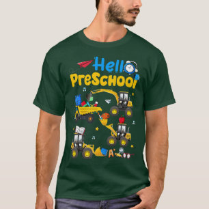 Back To School Hello Preschool Truck Construction T-Shirt
