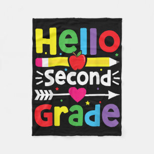 Back To School Hello Second Grade Team 2nd Grade B Fleece Blanket