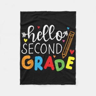 Back To School Hello Second Grade Team 2nd Grade B Fleece Blanket