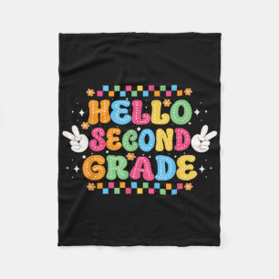 Back To School Hello Second Grade Team 2nd Grade B Fleece Blanket