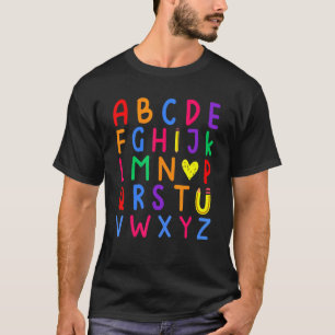 Back To School Hi Alphabet Letters Teachers Boys G T-Shirt