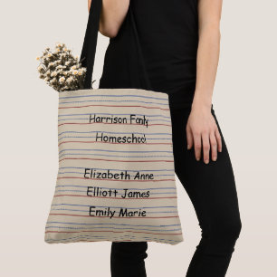 Back to School Homeschool Writing Paper Tote Bag