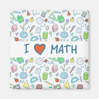 Back to school: "I love math" magnet