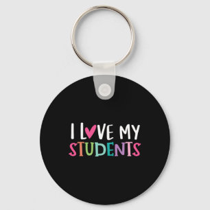 Back To School I love My Students Teachers Women B Keychain