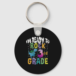 Back To School I'm Ready To Crush 3rd Grade Dino Keychain