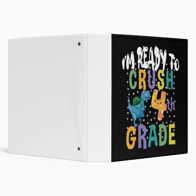 Back To School I'm Ready To Crush 4th Grade Dino Binder (Background)