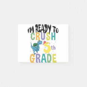 Back To School I'm Ready To Crush 5th Grade Dino Post-it Notes