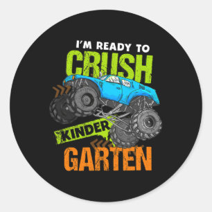 Back To School I'm Ready to Crush Kindergarten Mon Classic Round Sticker