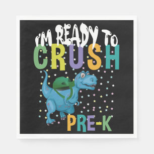 Back To School I'm Ready To Crush Pre-K Dinosaur Napkin