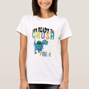 Back To School I'm Ready To Crush Pre-K Dinosaur T-Shirt
