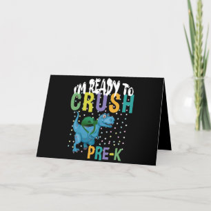 Back To School I'm Ready To Crush Pre-K Dinosaur Thank You Card