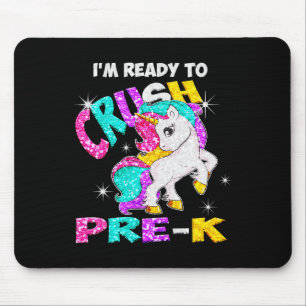 Back to School I'm ready to crush Pre-K Unicorn Mouse Pad