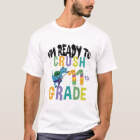 Back To School I'm Ready To Rock 11th Grade Dino