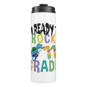Back To School I'm Ready To Rock 11th Grade Dino Thermal Tumbler