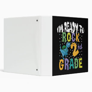 Back To School I'm Ready To Rock 2nd Grade Dino Binder