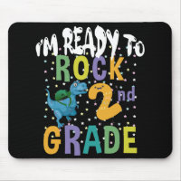 Back To School I'm Ready To Rock 2nd Grade Dino