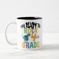 Back To School I'm Ready To Rock 4th Grade Dino