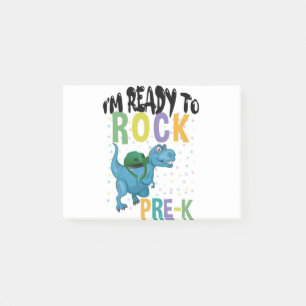 Back To School I'm Ready To Rock Pre-K Dinosaur Post-it Notes