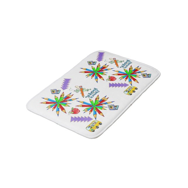 Back to School is Cool Shower Mat bathroom (Angled)