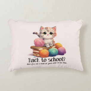Back To School? Just Give Me Yarn Accent Pillow