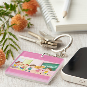 Back to School Kids Happy Children Learning Keychain