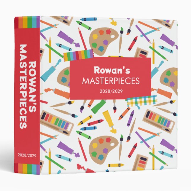 Back to School Kid's Masterpieces School Artwork Binder (Front/Spine)