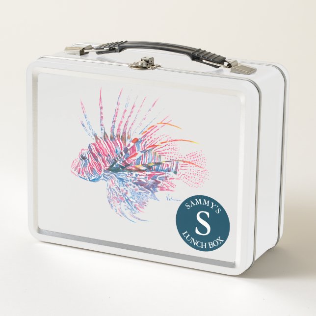 Back To School Kids Tropical Fish Metal Lunch Box (Front)