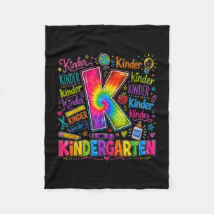Back to school kindergarten colorful school tie fleece blanket