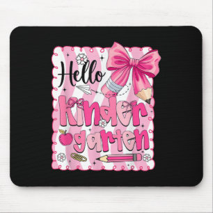 Back To School Kindergarten Coquette Pencil Bow Gi Mouse Pad