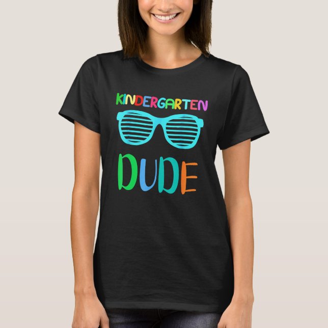 Back To School Kindergarten Dude Cool Sunglasses B T-Shirt (Front)