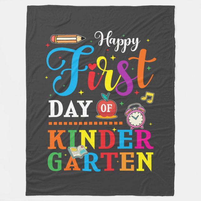 Back to school, kindergarten fleece blanket (Front)