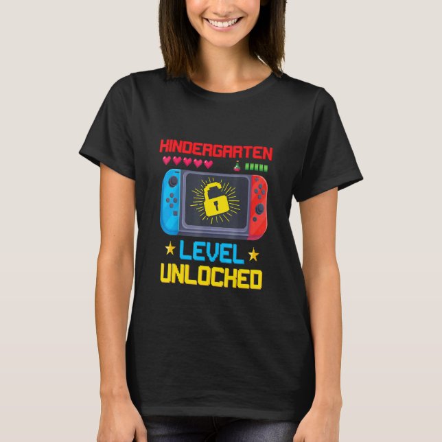 Back To School Kindergarten Level Unlocked Video G T-Shirt (Front)